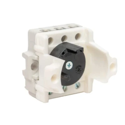Image of Geba Switch Insert J 2T/1 Double sided Momentary for Key 1 pole Art. No. 600.1301.00. Reversible push button suitable the series&quot;J&quot;,&quot;JR&quot;,&quot;S&quot; of brand geba, white/black.