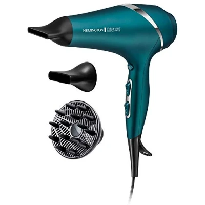 Image of Remington Advanced Coconut Therapy Hair Dryer (Infused with and UV Filters to Nourish Hair, Smooth Shiny Results, Powerful, Fast, Diffuser, 2 Concentrators, Ionic, 2300W) AC8648