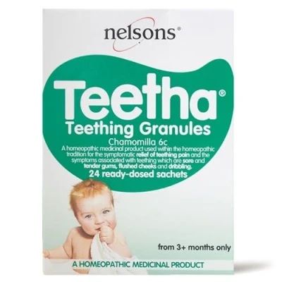 Image of Teetha Baby Teething Granules (24 Sachets) 3+ Months, Homeopathic Relief For Soothing &amp; Calming Symptoms, Alternative to Powder, Ready Dosed Sachets