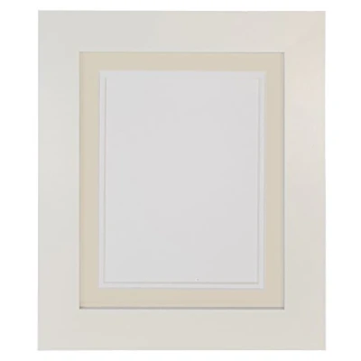 Image of Metro White Photo Picture Poster Frame with Ivory on Double Mount 50 x 40 cm for Image Size 15 10 inch