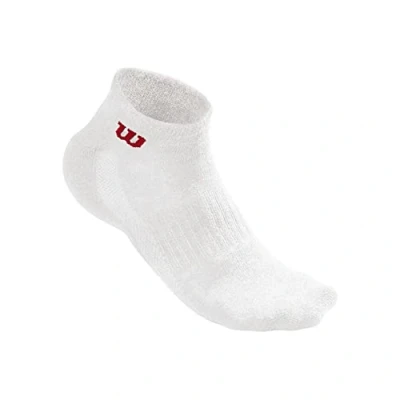 Image of Wilson M QUARTER SOCK 3PR/PK Wh OSFA