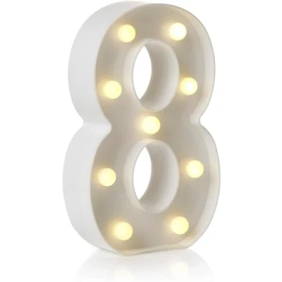 Image of anso LED Alphabet Letter &amp; Number Light Sign Decorations Lamp for Home Birthday Party Event Night Lights 22cm (8)