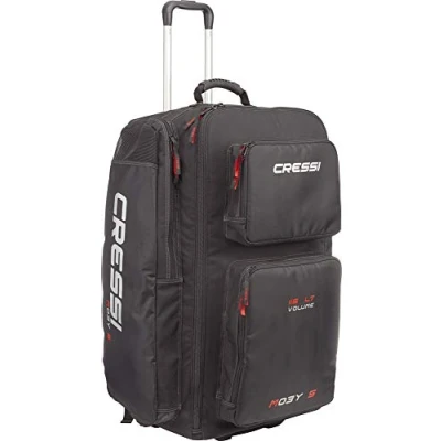 Image of Cressi Unisex&#039;s Moby 5 Diving Bag, Black/Logo Red, 115 Litre
