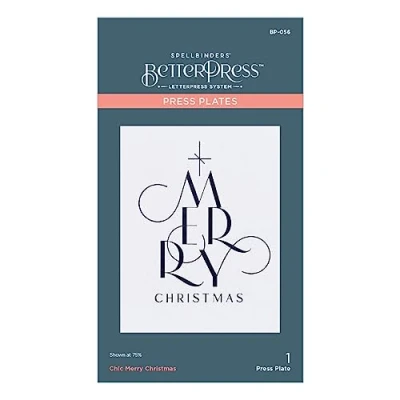 Image of Spellbinders Chic Merry Christmas Press Plate from The BetterPress Collection