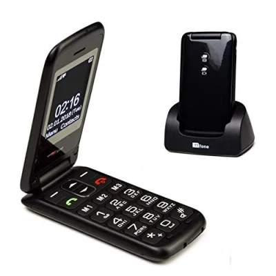 Image of TTfone Nova TT650 Big Button Flip Folding Mobile Phone Easy and Simple to use Pay as you go (Black, Giff Gaff)