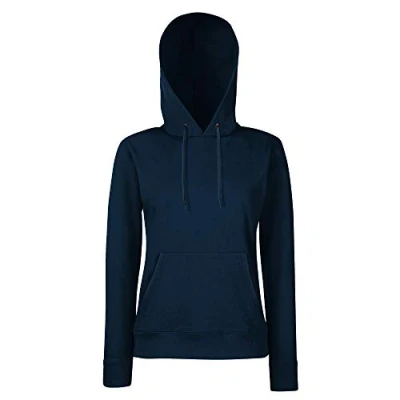 Image of Fruit of the Loom 62038 Women’s Ladies’ Lady Fit Hooded Sweatshirt, Womens, Hoodie, Sweat, deep navy, Small