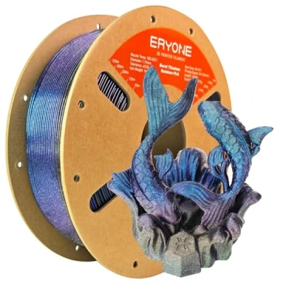 Image of ERYONE Burnt Titanium Rainbow PLA Filament 3D Printer 1.75mm +/ 0.03mm, 1kg(2.2LBS)/Spool, Rose &amp; Dark Gold Green Blue Purple