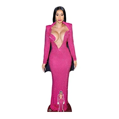 Image of STAR CUTOUTS CS885 Cardi B Lifesize Cardboard Cutout with Free Mini Standee for Fans, Gifts, Birthdays &amp; Parties, Solid, Multicolour, Regular