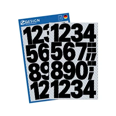 Image of Avery Zweckform Numbers Lettering Univers Bold 71pt Black Polyester Self Adhesive 2 Sheets 28Etik.
