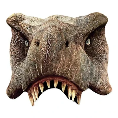 Image of Star Cutouts Ltd SM340 Fun Party Dress Face T (Half Mask) (Jurassic World) Dinosaurs Tyrannosaurus Rex, Multicolour