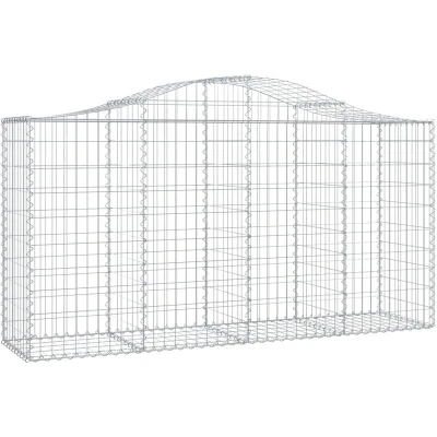 Image of vidaXL Arched Gabion Baskets 15 pcs 200x50x100/120 cm Galvanised Iron