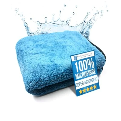 Image of Microfibre Car Drying Towel Thick, Super Absorbent, Lint Free 40cm x Microfiber Cloth Perfect Addition to your Washing, Drying, Detailing and Polishing (Pack of 1)