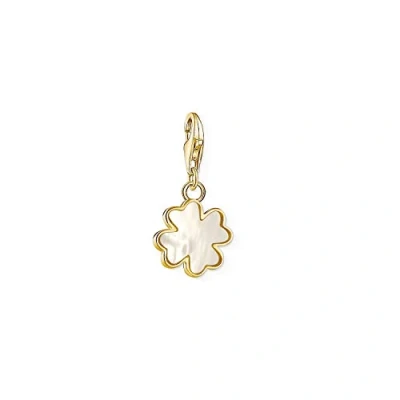 Image of Thomas Sabo Women Charm Pendant Cloverleaf Mother of Pearl 925 Sterling Silver 1775 429 14