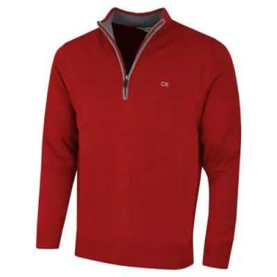 Image of Calvin Klein Golf Mens Cotton Sweater Burgundy XXL