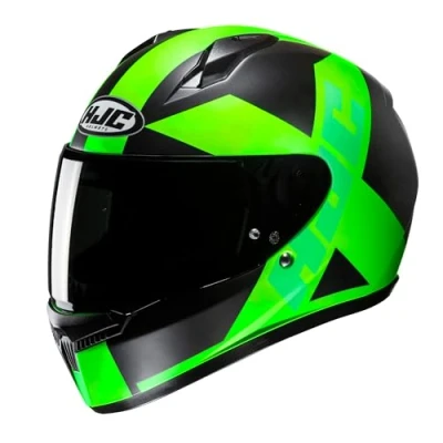 Image of HJC C10 Tez Full Face Motorcycle Helmet Motorbike Scooter ACU Gold Crash Lid Green (XL)