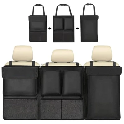 Image of HIAHXC Car Boot Organiser Durable Seat with Multi Pocket Storage Auto Accessories