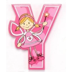 Image of Vinsani® Wooden Fairy Alphabet Letters Personalised Bedroom Wall Door Name (Y)