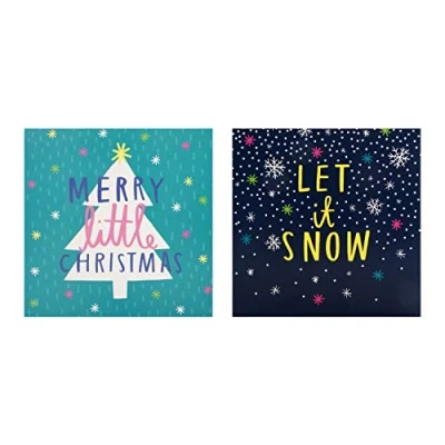 Image of Festive Text Charity Christmas Cards from Hallmark Pack of 20 in 2 Designs