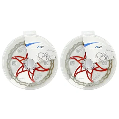 Image of Ashima LTD Ai2 ARO 09 Lightest Disc Brake Rotor 180mm 104g,2PCs, Red,AS2371