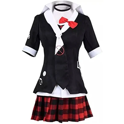 Image of Double Villages Anime Danganronpa Junko Enoshima Cosplay Costume Polyester Uniform Suit, S, Multicolor