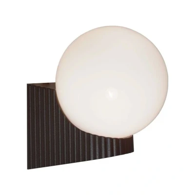 Image of Nordlux Hayley outdoor wall light with a glass globe brown