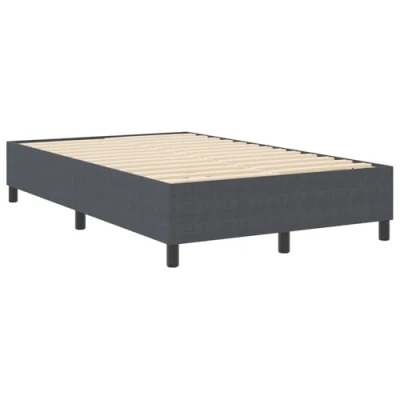 Image of vidaXL Platform Bed Frame Grey Steel/Wood 120x190 cm Minimalist Design for Modern Bedroom