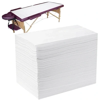 Image of Disposable Bed Sheets, 100 Pieces Massage Spa Soft Non Woven Fabric Table Sheet Protective Duvets for Beauty Salon, Spa, Massage, Hotels, Beautician, 180 x 80 cm