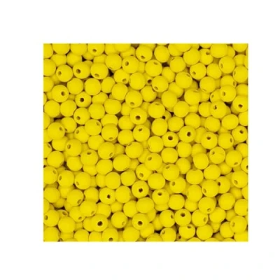 Image of 100x Yellow Wooden Craft Beads 10mm Round Bead with 3mm Hole Arts &amp; Crafting (Yellow)