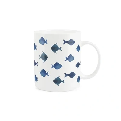 Image of Purely Home Blue Fish Mug Aquatic Sealife Themed Gift/Present White Bone China Coffee/Tea Hot Drinks Cup