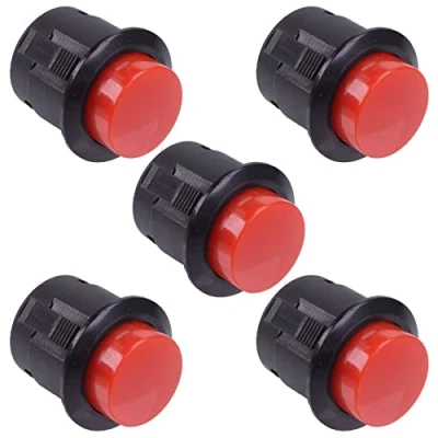 Image of 5 x Red Push Fit 16mm Momentary Off (On) Button Switch 3A SPST to Make