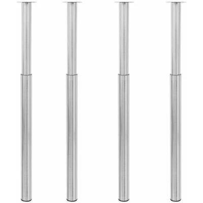 Image of vidaXL Telescopic Table Legs 4 pcs Brushed Nickel 710 mm 1100