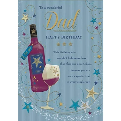 Image of Piccadilly Greetings Birthday Card Dad 10 x 7 inches,pink