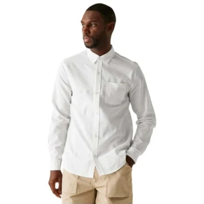 Image of Regatta Men&#039;s Lightweight Loran Long Sleeve Shirt White, Size: L
