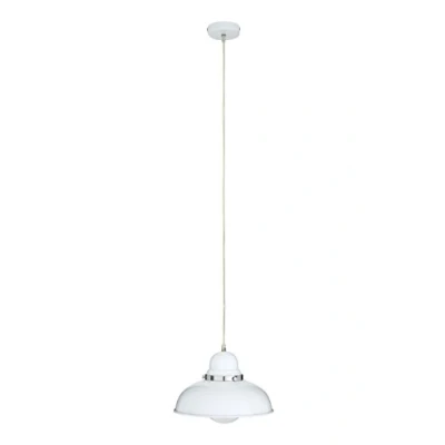 Image of Premier Housewares E27 Edison Screw Chrome Ceiling Pendant, 40 W White
