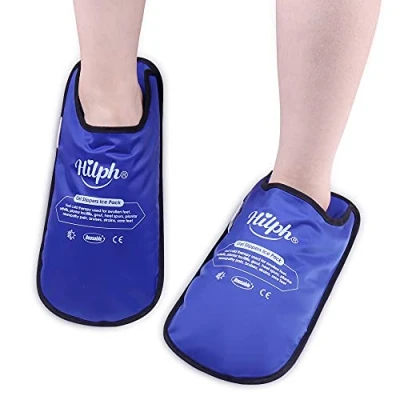 Image of Hilph Foot Ice Pack Slippers for Plantar Fasciitis 2 Pack, Feet Hot Cold Compression Therapy Gel Neuropathy, Diabetic Foot, Swollen Feet, Gout Covering Toe