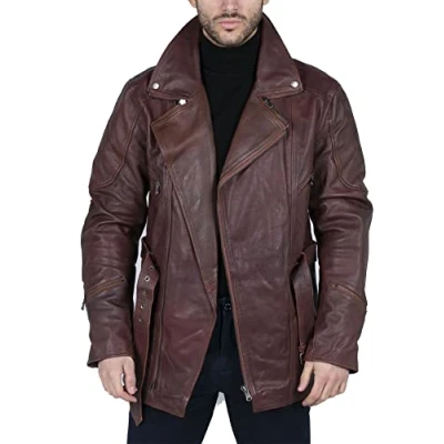Image of TruClothing Men&#039;s Parka Jacket Outwear Windproof Winter Protective Motorcycle Armour Real Leather Jackets Coat Timber 4XL