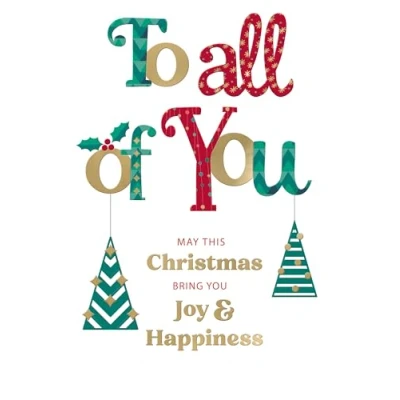 Image of to All of You Festive Cheer Joy &amp; Happiness Christmas Greeting Card XFC045