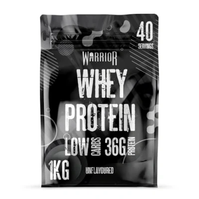 Image of Warrior Whey Protein Powder Up to 36g* of Per Shake Low Sugar, and Carbs GMP Certified (Unflavoured, 1kg)