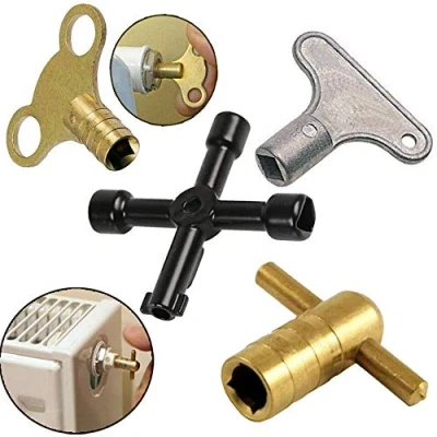 Image of Radiator Plumbing Bleed Bleeding Key Keys Solid Brass/Alloy for Venting Air Valve (4, Alloy (K03))