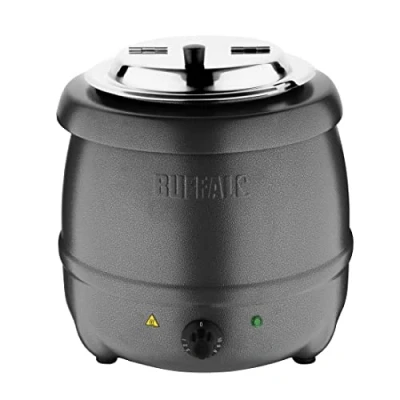 Image of Buffalo Graphite Grey Soup Kettle 10L / 375X330mm Electric Jug Kitchen