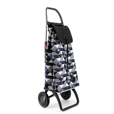 Image of ROLSER I Max Sahara 2 Wheel Foldable Shopping Trolley Blue