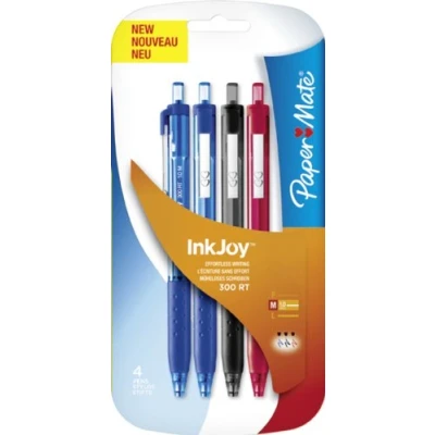 Image of Paper Mate Inkjoy 300 Retractable Ball Pen Medium Assorted Standard Colours (Pack of 4)