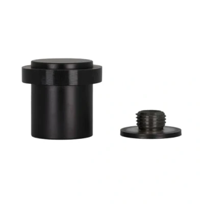 Image of EVI Herrajes Door Stop Stainless Steel 24 x 30 mm Screwed Threaded Base Black Lacquered Includes Screw + Mounting Plug Mod. I 199/24X30 CBNG