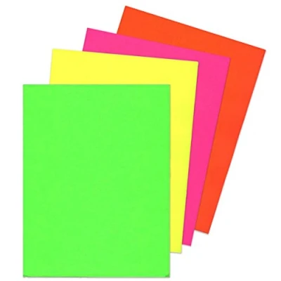 Image of 20x Sheets of A4 Neon Card Fluorescent Thick 200gsm Craft Stock