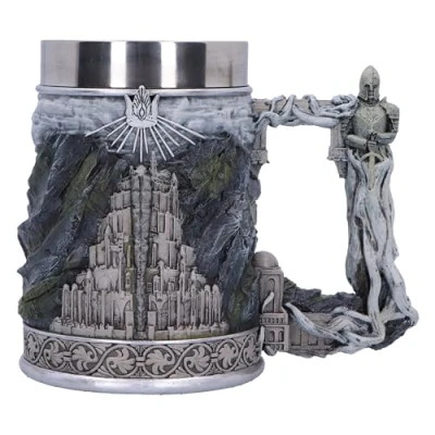 Image of Nemesis Now Lord of the Rings Gondor Tankard 15.5cm, Resin, Official Merchandise, Beer Mug, Stainless Steel Insert, Cast in Finest Expertly Hand Painted