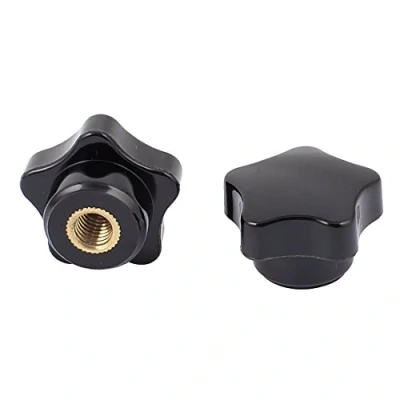 Image of Sourcingmap Plastic Star Head Clamping Nuts Knob Handle M7 Threaded 2pcs Black