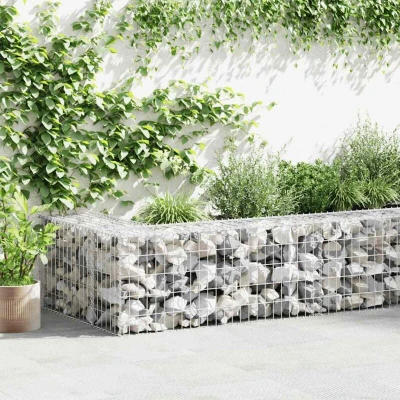 Image of vidaXL Gabion Basket Galvanised Steel 100x50x50 cm