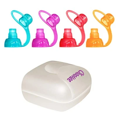 Image of ChooMee SoftSip Food Pouch Tops 4 Colors + White case Prevent Spills and Protect Childs Mouth