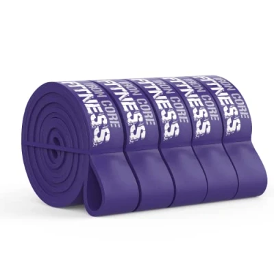 Image of Iron Core Fitness Multi Pack of 5 Pull Up Bands Resistance Purple Medium Band Rubber Gym, in Bulk