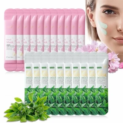 Image of mercham 20 PCS Clay Mask, Deep Cleanse Mud Mask Set, Oil Control, Shrink Pores, Hydrating Face Masks Gift, 100% Vegan Skincare for All Skin Types 5g*20